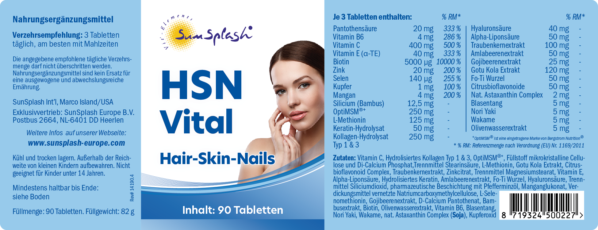 HSN Vital Hair-Skin-Nails (90 tabl.)